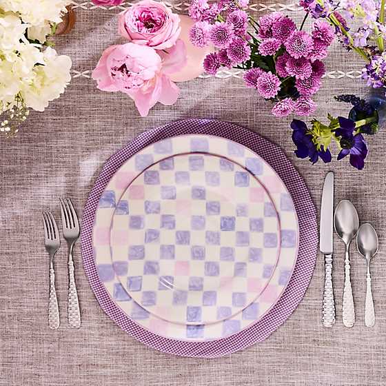MacKenzie-Childs Unclassified Lilac Check Round Platter