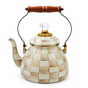 MacKenzie-Childs Unclassified Mocha Check 2 Quart Tea Kettle