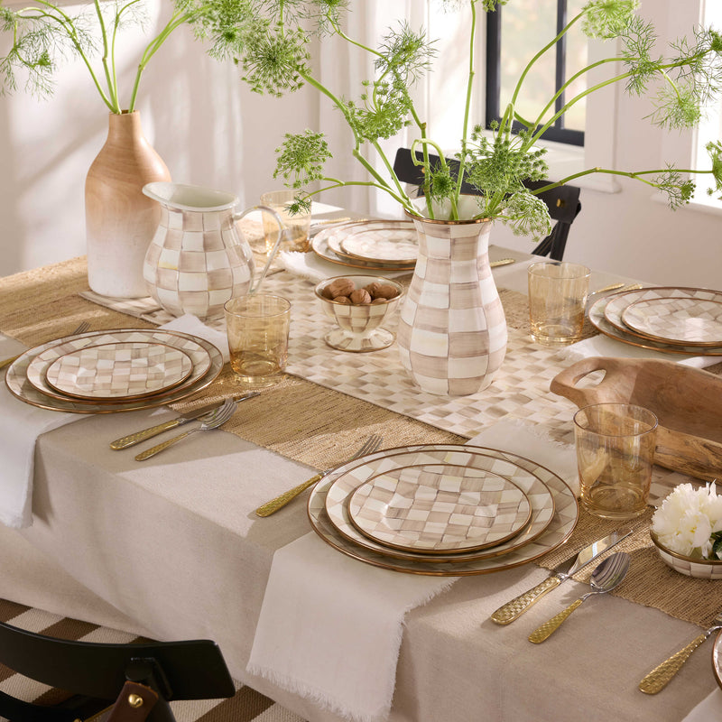 MacKenzie-Childs Unclassified Mocha Check Dinner Plate