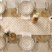 MacKenzie-Childs Unclassified Mocha Check Dinner Plate