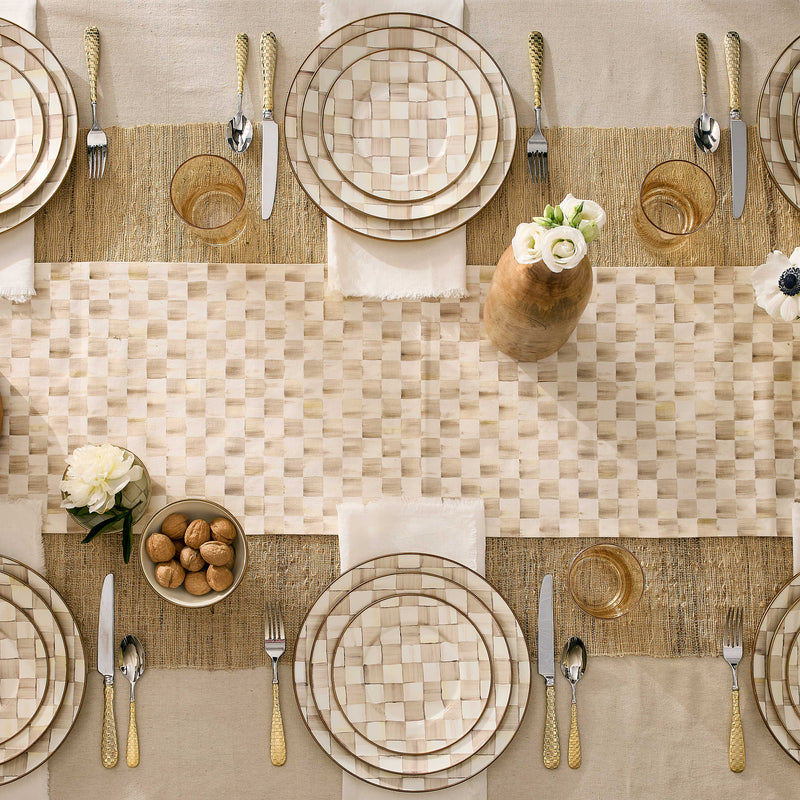 MacKenzie-Childs Unclassified Mocha Check Dinner Plate
