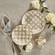 MacKenzie-Childs Unclassified Mocha Check Dinner Plate