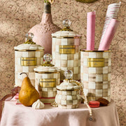 MacKenzie-Childs Unclassified Mocha Check Lidded Sugar Bowl