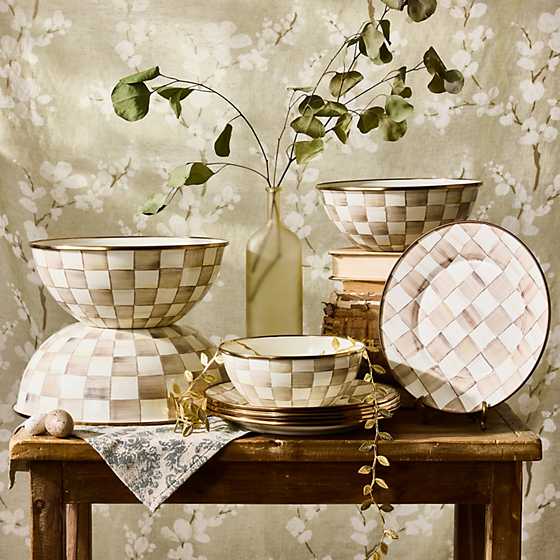MacKenzie-Childs Unclassified Mocha Check Salad Plate
