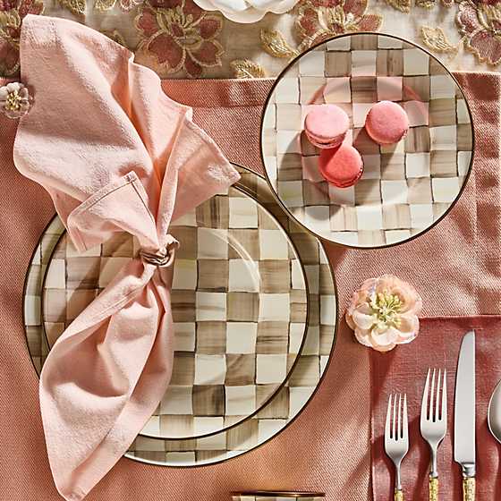 MacKenzie-Childs Unclassified Mocha Check Salad Plate