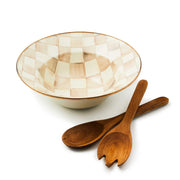 MacKenzie-Childs Unclassified Mocha Check Salad Serving Set