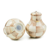MacKenzie-Childs Unclassified Mocha Check Salt & Pepper Shakers