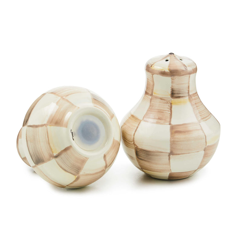 MacKenzie-Childs Unclassified Mocha Check Salt & Pepper Shakers