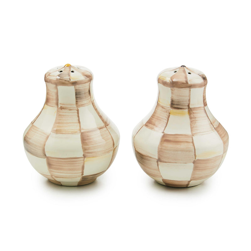 MacKenzie-Childs Unclassified Mocha Check Salt & Pepper Shakers