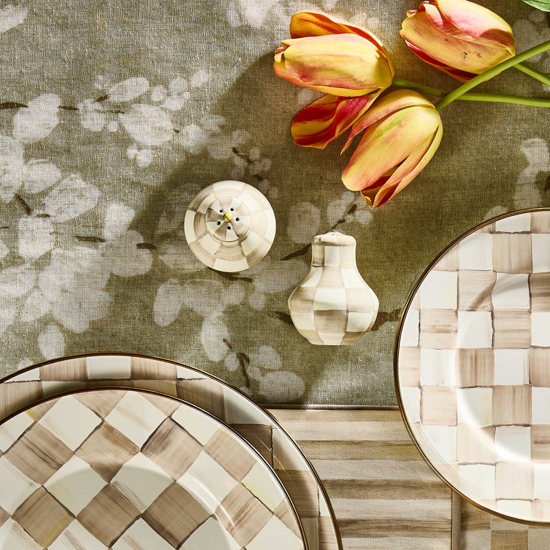 MacKenzie-Childs Unclassified Mocha Check Salt & Pepper Shakers