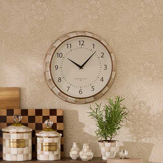 MacKenzie-Childs Unclassified Mocha Check School Wall Clock