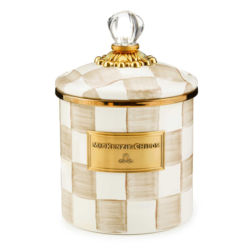 MacKenzie-Childs Unclassified Mocha Check Small Canister