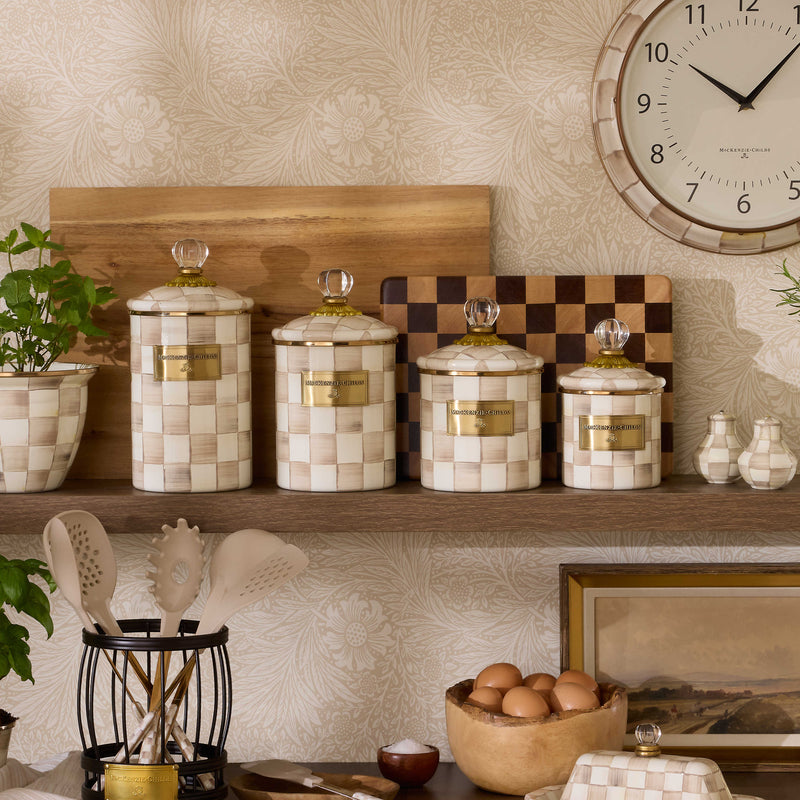 MacKenzie-Childs Unclassified Mocha Check Small Canister