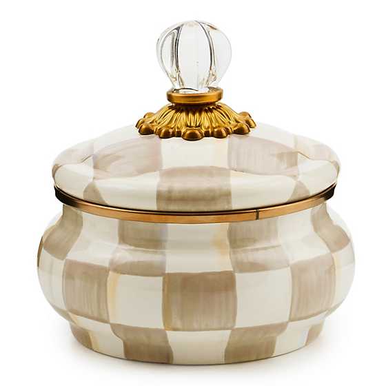 MacKenzie-Childs Unclassified Mocha Check Squashed Pot