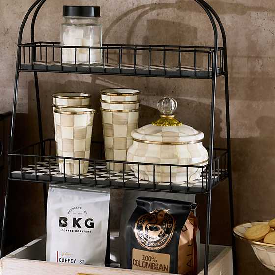 MacKenzie-Childs Unclassified Mocha Check Squashed Pot