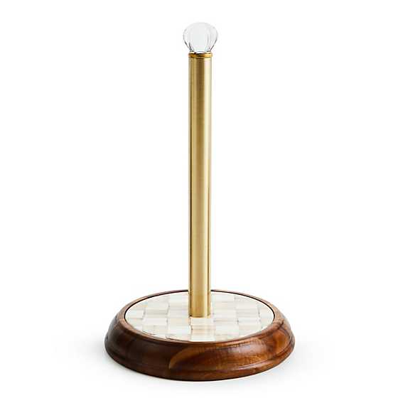 MacKenzie-Childs Unclassified Mocha Check Wood Paper Towel Holder