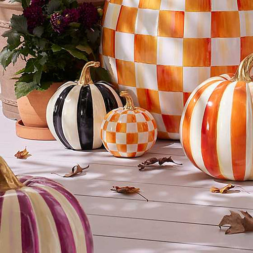 MacKenzie-Childs Unclassified Orange Check Mini Pumpkin