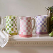 MacKenzie-Childs Unclassified Pink Check Pitcher