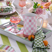 MacKenzie-Childs Unclassified Pink Check Pitcher