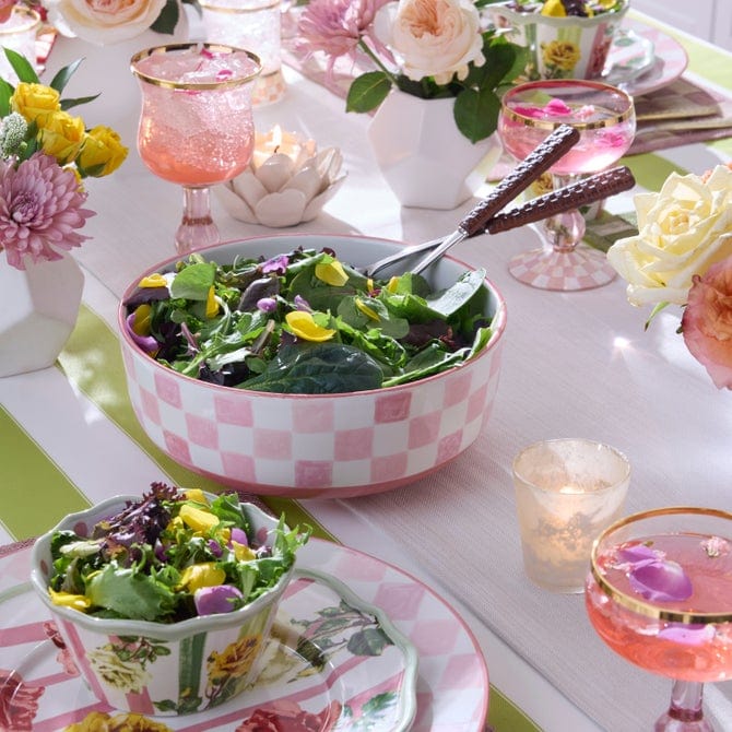 MacKenzie-Childs Unclassified Pink Check Serving Bowl