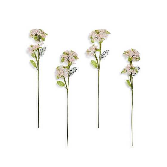 MacKenzie-Childs Unclassified Pink Hydrangea Beaded Flower Stem, Set of 4