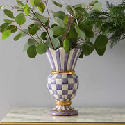 MacKenzie-Childs Unclassified Plum Check Ceramic Great Vase