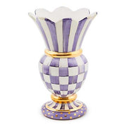MacKenzie-Childs Unclassified Plum Check Ceramic Great Vase