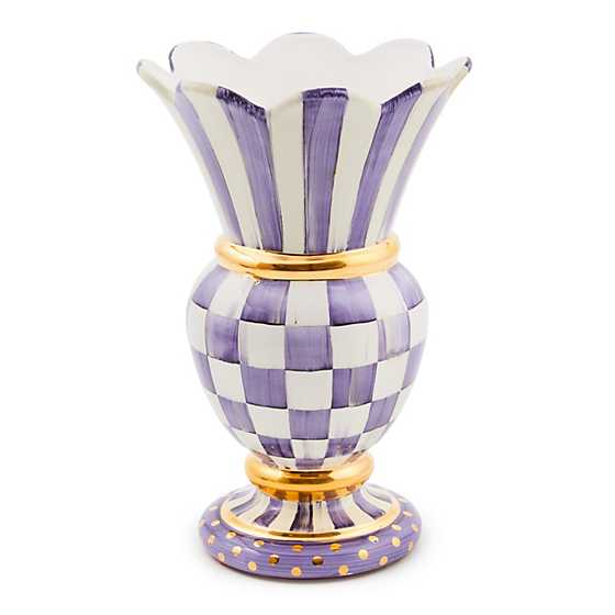 MacKenzie-Childs Unclassified Plum Check Ceramic Great Vase
