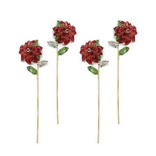 MacKenzie-Childs Unclassified Poinsettia Beaded Stems, Set of 4