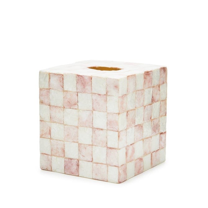 MacKenzie-Childs Unclassified Rosy Check Capiz Boutique Tissue Box Cover