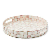 MacKenzie-Childs Unclassified Rosy Check Capiz Round Tray