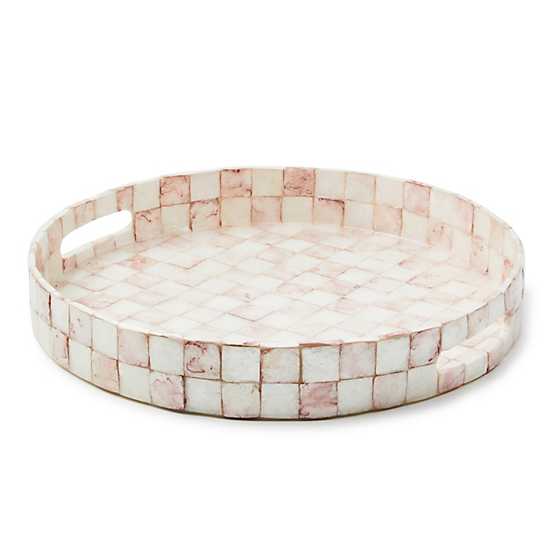 MacKenzie-Childs Unclassified Rosy Check Capiz Round Tray