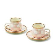 MacKenzie-Childs Unclassified Rosy Check Espresso Cup & Saucer Set
