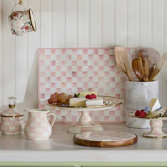 MacKenzie-Childs Unclassified Rosy Check Glass Cutting Board, Set of 2