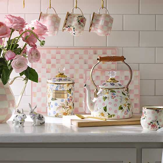 MacKenzie-Childs Unclassified Rosy Check Glass Cutting Board, Set of 2