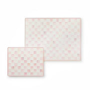 MacKenzie-Childs Unclassified Rosy Check Glass Cutting Board, Set of 2