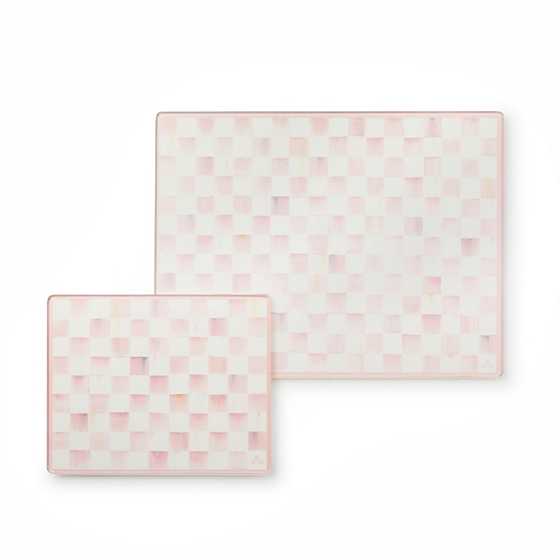 MacKenzie-Childs Unclassified Rosy Check Glass Cutting Board, Set of 2