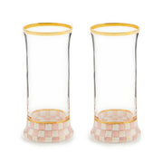 MacKenzie-Childs Unclassified Rosy Check Highball Glass, Set of 2