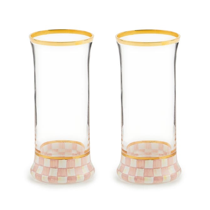 MacKenzie-Childs Unclassified Rosy Check Highball Glass, Set of 2