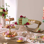 MacKenzie-Childs Unclassified Rosy Check Large Pedestal Platter