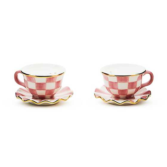 MacKenzie-Childs Unclassified Rosy Check Teacup Salt & Pepper Set