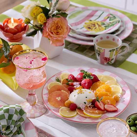 MacKenzie-Childs Unclassified Rosy Check Wine Glass