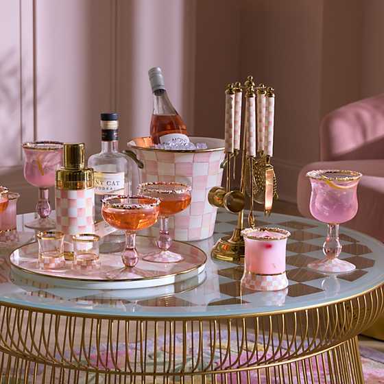 MacKenzie-Childs Unclassified Rosy Check Wine Glass