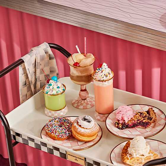 MacKenzie-Childs Unclassified Rosy Check Wine Glass