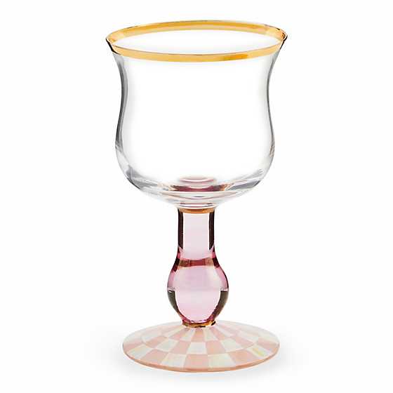 MacKenzie-Childs Unclassified Rosy Check Wine Glass