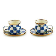 MacKenzie-Childs Unclassified Royal Check Espresso Cup & Saucer Set