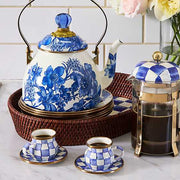 MacKenzie-Childs Unclassified Royal Check Espresso Cup & Saucer Set