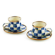 MacKenzie-Childs Unclassified Royal Check Espresso Cup & Saucer Set