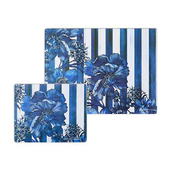 MacKenzie-Childs Unclassified Royal English Garden Glass Cutting Board, Set of 2