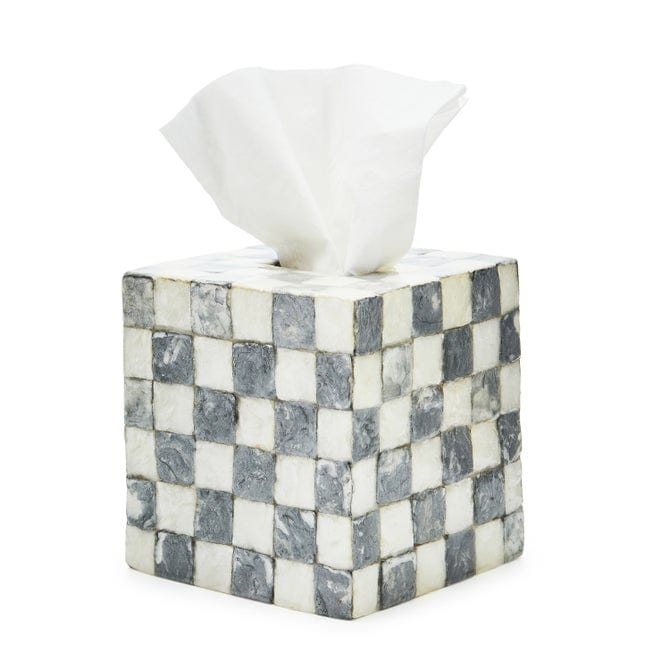 MacKenzie-Childs Unclassified Sterling Check Capiz Boutique Tissue Box Cover